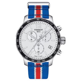 Tissot T095.417.17.037.18 con correa de nailon azul y caja gris
