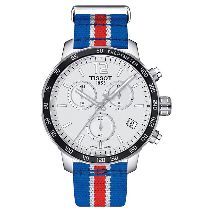 Tissot T095.417.17.037.18 con correa de nailon azul y caja gris