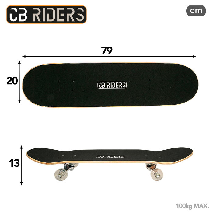 CB Riders Skateboard infantil 4 ruedas negro 79 cm CB Riders Skateboard infantil 4 ruedas negro 79 cm