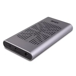 Lindy 43382 Caja Externa para SSD M.2 NVMe, USB 3.2 Gen 2 Tipo C, Compatible con Unidades de 42/60/80 mm, Color Plata