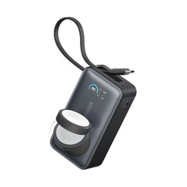Anker MagGo PowerBank 10.000mAh 35W para iPhone y Apple Watch con cable 30W USB-C y cargador Watch 5W negro