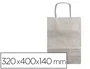 Q-connect Bolsa de papel kraft plata con asa retorcida 320x400x140 mm