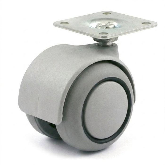 Q&Q Rueda giratoria ONIX ARO de goma Ø50 gris