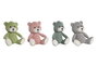 DKD Home Decor Peluche de Osito Surtido de 4 Unidades en Poliéster