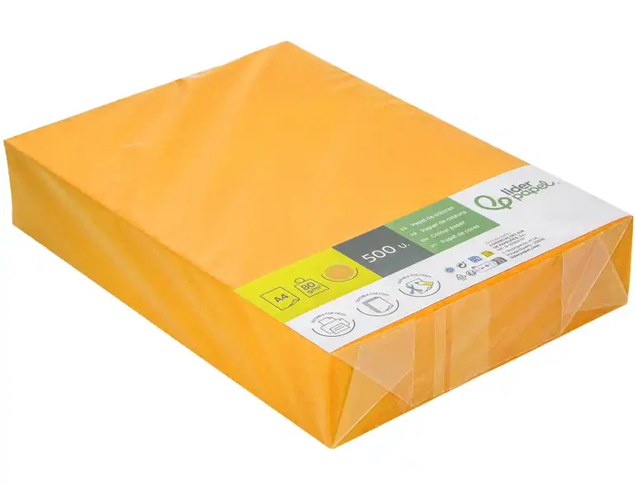 Liderpapel Papel Color DIN A4 Naranja Neón 80 g Paquete de 500 Hojas