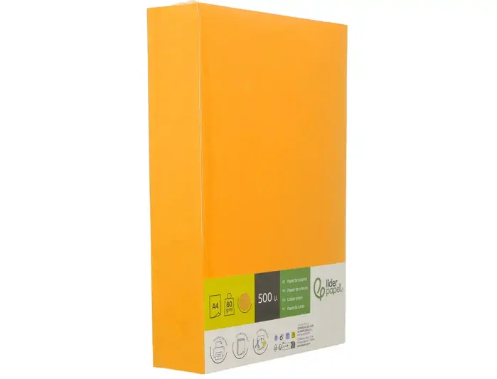 Liderpapel Papel Color DIN A4 Naranja Neón 80 g Paquete de 500 Hojas