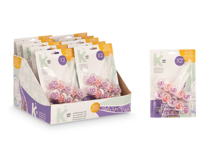 Arte Regal Set 2 Piezas Bolas WC Lavanda 50gr 13.7x20.5x4 cm Plástico Morado (Set de 24)