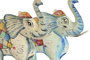 DKD Home Decor Figura de Elefante de Metal Surtido Azul y Blanco