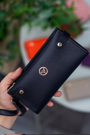 Zoozie Bags Cartera Tiran - Black, Cuero PU, Elegante y Funcional, Negra