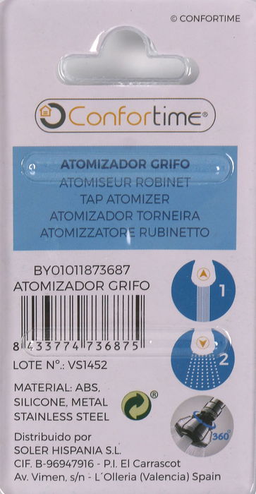 Confortime Atomizador Grifo 7,2 cm (ancho) x 4,2 cm (alto) x 12,6 cm (largo) -96- (24 Unidades)