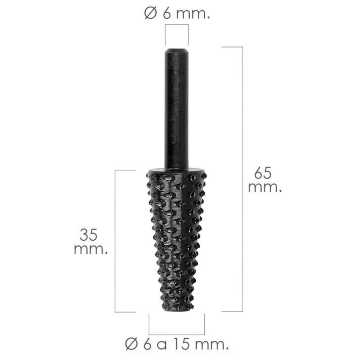 WOLFPACK LINEA PROFESIONAL Fresa Rotativa Cónica para Madera Ø 6 a 15 mm WOLFPACK LINEA PROFESIONAL Fresa Rotativa Cónica para Madera Ø 6 a 15 mm