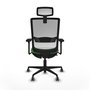 PIQUERAS Y CRESPO Silla de oficina Haches con mecanismo Sincro/Traslack, Verde y Blanco