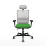 PIQUERAS Y CRESPO Silla de oficina Haches con mecanismo Sincro/Traslack, Verde y Blanco