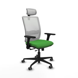 PIQUERAS Y CRESPO Silla de oficina Haches con mecanismo Sincro/Traslack, Verde y Blanco