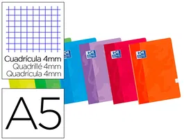 Oxford Libreta Escolar Din A5 Cuadro 4 mm 48 Hojas Papel Optikpaper+ Certificado Ecolabel