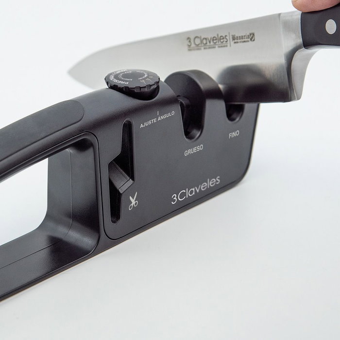 3 Claveles Afilador de Tijeras y Cuchillos con Ángulo Ajustable 25 cm