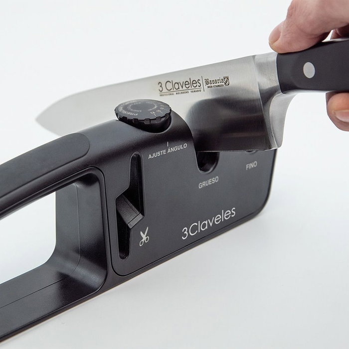 3 Claveles Afilador de Tijeras y Cuchillos con Ángulo Ajustable 25 cm