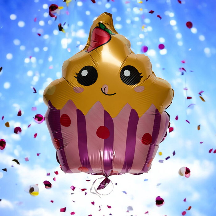 Party Time Globo de Aluminio Kawaii con Diseño de Donut o Cupcake para Fiestas - 55 cm