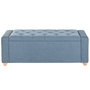 DKD Home Decor Descalzadora de Poliéster Azul con Almacenaje Interior