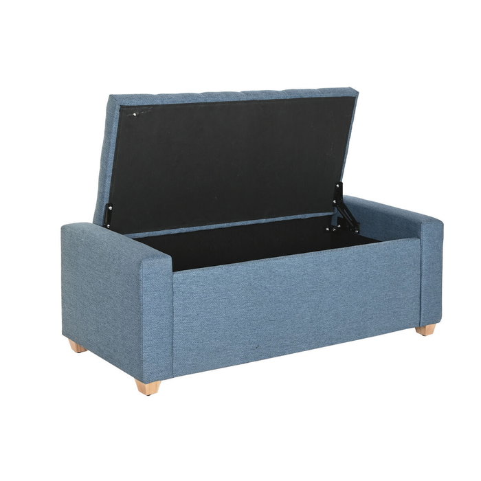 DKD Home Decor Descalzadora de Poliéster Azul con Almacenaje Interior DKD Home Decor Descalzadora de Poliéster Azul con Almacenaje Interior
