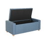 DKD Home Decor Descalzadora de Poliéster Azul con Almacenaje Interior