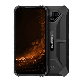 Hammer Iron V Smartphone Robusto IP68/IP69K/MIL-STD-810H, 6.5" HD+, Android 13, 12GB RAM, 64GB, Cámara Nocturna 50MP, Batería 6320 mAh, Dual SIM, Negro