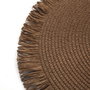 Versa Salvamantel con Flecos Marrón Claro, Fabricado en 95% Papel y 5% Poliéster, Dimensiones 38x38 cm y 0.2 cm de Grosor (6 Unidades)