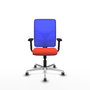 PIQUERAS Y CRESPO Silla de oficina Motilla con mecanismo Sincro, Naranja oscuro y Azul