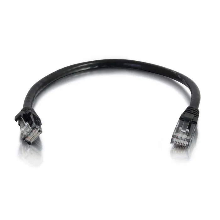 C2G 83184 Cable de Red Patch Cat5e U/UTP 3 m, 24 AWG, 350 MHz, Conectores RJ-45 Macho con Chapado en Oro, Funda Antiganche Negra