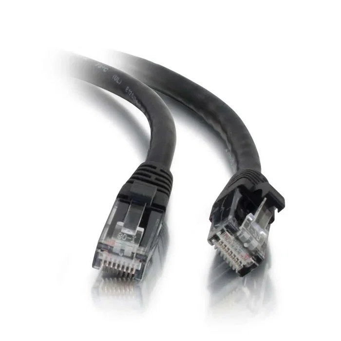 C2G 83184 Cable de Red Patch Cat5e U/UTP 3 m, 24 AWG, 350 MHz, Conectores RJ-45 Macho con Chapado en Oro, Funda Antiganche Negra