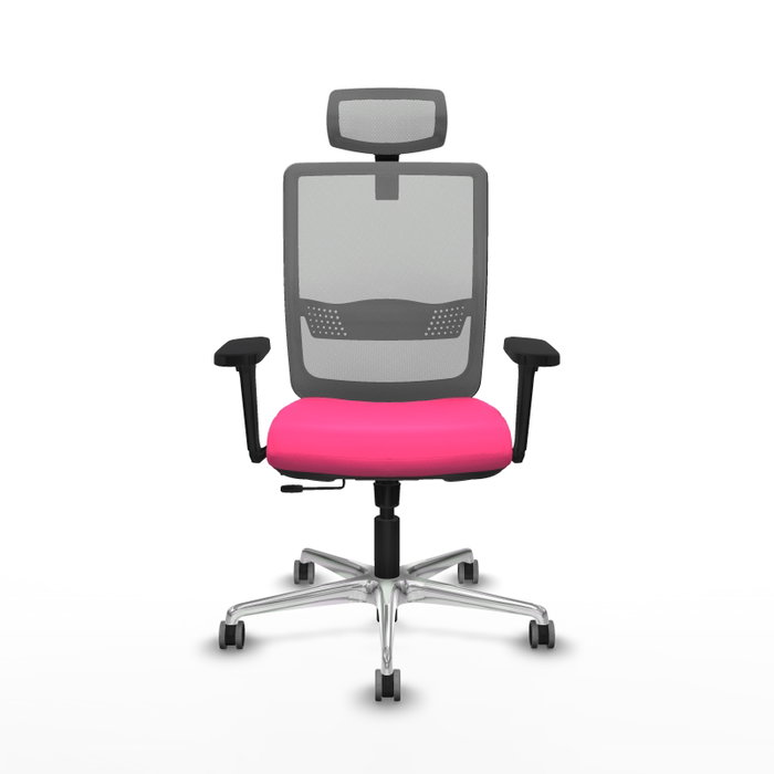 PIQUERAS Y CRESPO Silla de oficina Haches Rosa y Gris