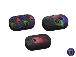 DKD Home Decor Estuche para Lentes de Contacto PU Metal PEACOCK Surtido de 3