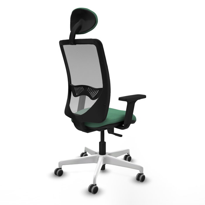 PIQUERAS Y CRESPO Silla de oficina Zulema con mecanismo Sincro, Verde esmeralda y Gris