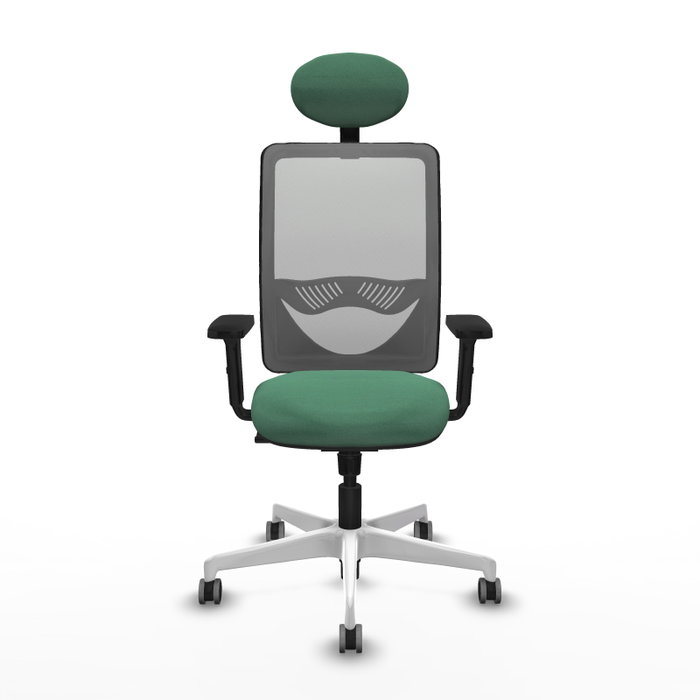 PIQUERAS Y CRESPO Silla de oficina Zulema con mecanismo Sincro, Verde esmeralda y Gris