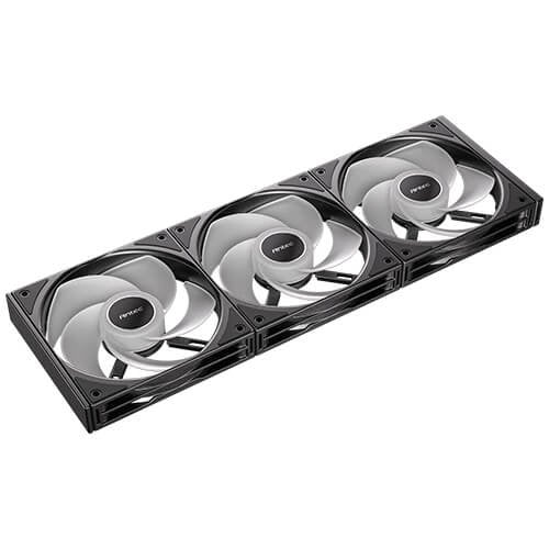 Antec Ventilador para PC 12 cm, Pack de 3, RGB, PWM, Hidráulico, 800-1800 RPM, 43.2 m³/h, Negro (Ref: 0-761345-40048-0)
