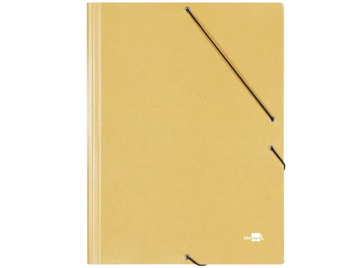 Liderpapel Carpeta de cartón prespán con tres solapas y gomas DIN A3 Amarillo Liderpapel Carpeta de cartón prespán con tres solapas y gomas DIN A3 Amarillo