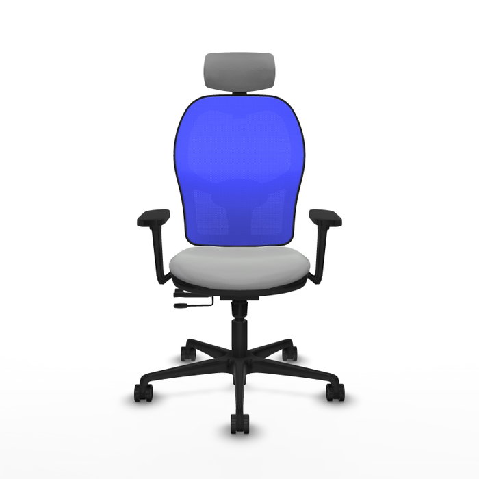 PIQUERAS Y CRESPO Silla de oficina Jorquera con mecanismo Sincro/Traslack Gris claro y Azul