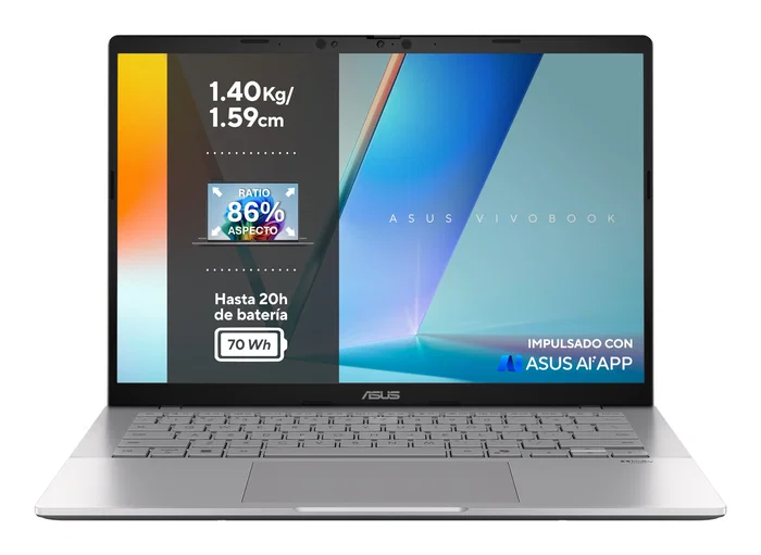 PortÁtil asus vivobook s14 s3407ca-ly125 intel core ultra 7-255h 16gb 512gb ssd 14' sin sistema operativo