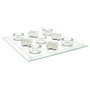 Mister Gadget Juego Tres En Raya Vidrio Decorativo Pieza Clásica de Mesa para Relajación y Diversión