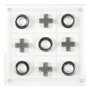 Mister Gadget Juego Tres En Raya Vidrio Decorativo Pieza Clásica de Mesa para Relajación y Diversión