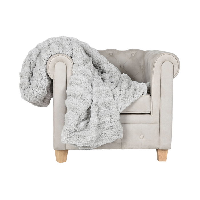 DKD Home Decor Manta de Poliéster 220x240x1 cm Gris Claro