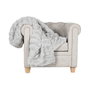 DKD Home Decor Manta de Poliéster 220x240x1 cm Gris Claro