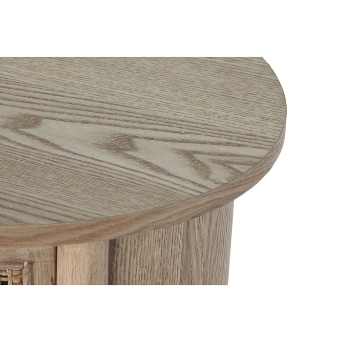 DKD Home Decor Mesita de Noche Moderna Artesanal 3 Cajones Ratan y Rubberwood Natural Dorado DKD Home Decor Mesita de Noche Moderna Artesanal 3 Cajones Ratan y Rubberwood Natural Dorado