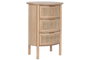 DKD Home Decor Mesita de Noche Moderna Artesanal 3 Cajones Ratan y Rubberwood Natural Dorado 48 An. x 35 Pr. x 66 Al. cm