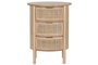 DKD Home Decor Mesita de Noche Moderna Artesanal 3 Cajones Ratan y Rubberwood Natural Dorado 48 An. x 35 Pr. x 66 Al. cm