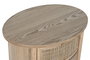 DKD Home Decor Mesita de Noche Moderna Artesanal 3 Cajones Ratan y Rubberwood Natural Dorado 48 An. x 35 Pr. x 66 Al. cm
