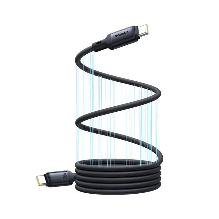 Baseus PicoGo Cable USB-C a USB-C 1m Negro - Carga Rápida USB PD 3.1, 240W, USB 3.1 (0.48 Gbit/s), Conector Macho