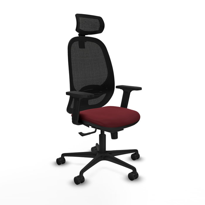 PIQUERAS Y CRESPO Silla de oficina Cilanco con mecanismo Sincro, Granate y Negro PIQUERAS Y CRESPO Silla de oficina Cilanco con mecanismo Sincro, Granate y Negro