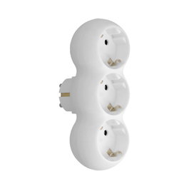 WOLFPACK LINEA PROFESIONAL Adaptador Triple Schuko Recto 16A 250V Blanco