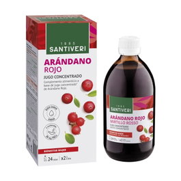 Santiveri Jugo Concentrado de Arándanos Rojo 490 ml para Cuidado Urinario y Antioxidante